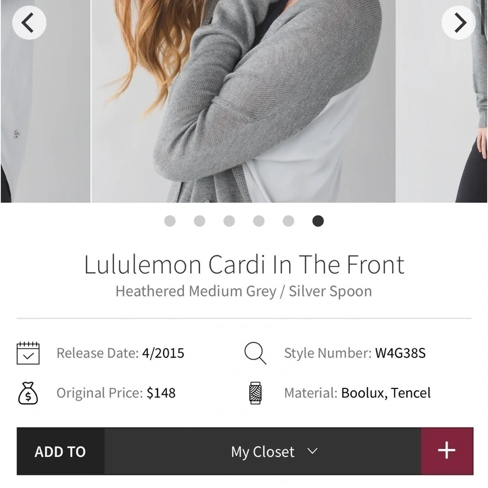 Lululemon NWOT Cardi In The Front Heathered Medium Grey / Silver Spoon - Picture 4 of 12